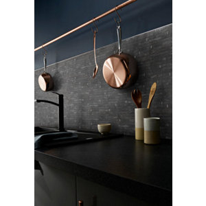 Mosaïque sol/mur "Blue stone" gris anthracite l. 30 x L. 30 cm