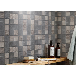 Mosaïque sol/mur "Blue stone" mix gris - l. 30 x L. 30 cm