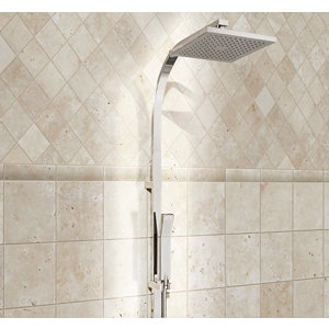 Carrelage mural Travertin en pierre naturelle - l. 10 x L.10 cm