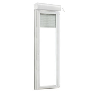 Porte-fenêtre PVC blanc 1 vantail droit + volet roulant H.205 x l.80 cm