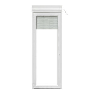 Porte-fenêtre PVC blanc 1 vantail gauche + volet roulant H.205 x l.80 cm