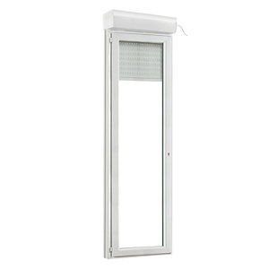 Porte-fenêtre PVC blanc 1 vantail gauche + volet roulant H.215 x l.80 cm