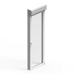 Porte-fenêtre aluminium blanc 1 vantail droit + volet roulant H.215 x l.80 cm