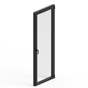 Porte-fenêtre aluminium gris 1 vantail gauche H.215 x l.80 cm