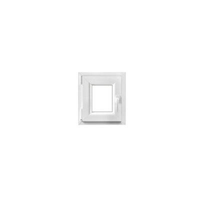 Fenêtre 1 vantail oscillo battante tirant gauche double vitrage GoodHome en PVC .45 x H.48 cm