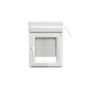Fenêtre PVC blanc oscillo-battante 1 vantail droit + volet roulant h.45 x l.40 cm