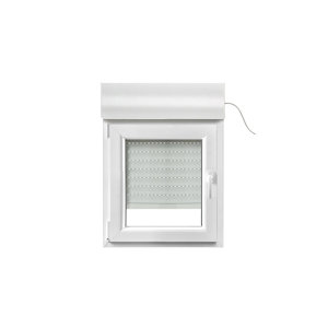 Fenêtre PVC blanc oscillo-battante 1 vantail gauche + volet roulant h.45 x l.40 cm