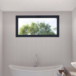 Châssis abattant aluminium 1 vantail gris h.45 x l.120 cm