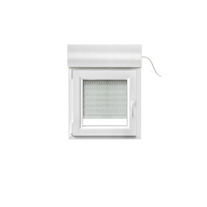 Fenêtre PVC blanc oscillo-battante 1 vantail gauche + volet roulant h.60 x l.60 cm
