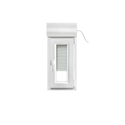 Fenêtre PVC 1 vantail oscillo battant + volet roulant électrique GoodHome .40 x h.75 cm tirant droit - vue 2