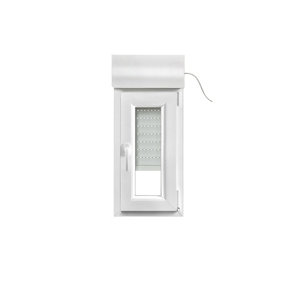 Fenêtre PVC blanc oscillo-battante 1 vantail droit + volet roulant h.75 x l.40 cm