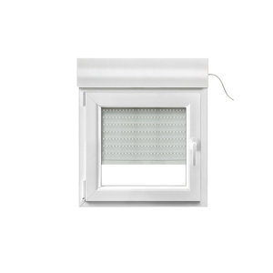 Fenêtre PVC blanc oscillo-battante 1 vantail gauche + volet roulant h.75 x l.80 cm