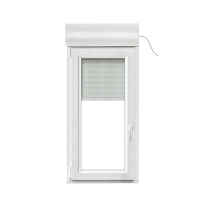 Fenêtre PVC 1 vantail oscillo battant + volet roulant électrique GoodHome .60 x h.95 cm tirant gauche - vue 2