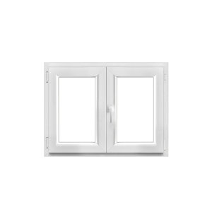 Fenêtre PVC blanc oscillo-battante 2 vantaux h.75 x l.100 cm