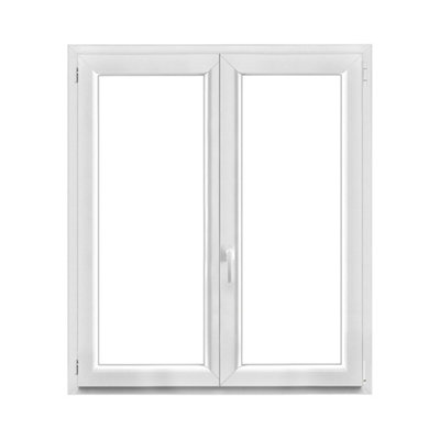 Fenêtre 2 vantaux oscillo battante tirant droit double vitrage GoodHome en PVC .125 x H.138 cm - vue 2