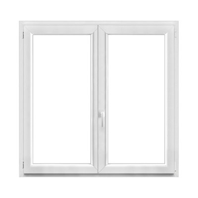 Fenêtre 2 vantaux oscillo battante tirant droit double vitrage GoodHome en PVC .145 x H.138 cm - vue 2