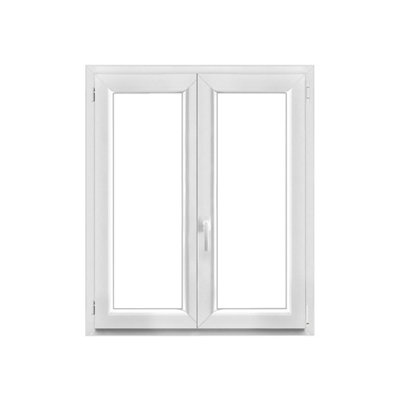Fenêtre 2 vantaux oscillo battante tirant droit double vitrage GoodHome en PVC .105 x H.118 cm - vue 2