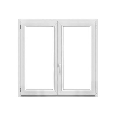 Fenêtre 2 vantaux oscillo battante tirant droit double vitrage GoodHome en PVC .125 x H.118 cm - vue 2