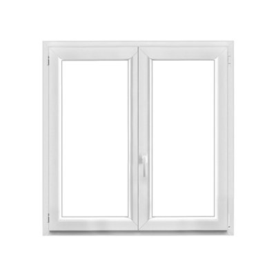 Fenêtre 2 vantaux oscillo battante tirant droit double vitrage GoodHome en PVC .125 x H.125 cm - vue 2