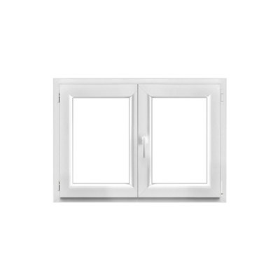Fenêtre 2 vantaux oscillo battante tirant droit double vitrage GoodHome en PVC .125 x H.78 cm - vue 2