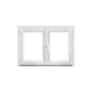 Fenêtre PVC blanc oscillo-battante 2 vantaux h.75 x l.120 cm