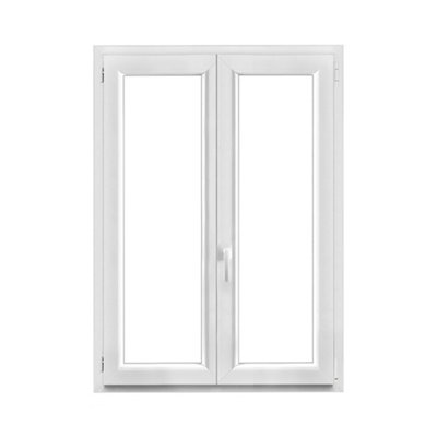 Fenêtre 2 vantaux oscillo battante tirant droit double vitrage GoodHome en PVC .105 x H.138 cm