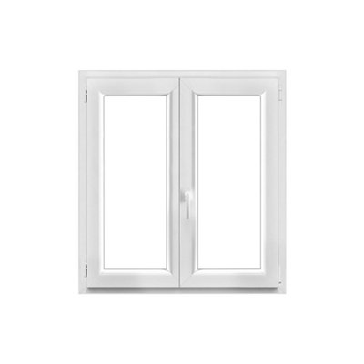 Fenêtre 2 vantaux oscillo battante tirant droit double vitrage GoodHome en PVC .105 x H.108 cm - vue 2