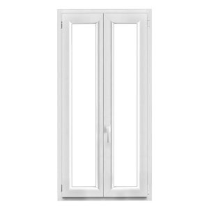 Fenêtre PVC blanc oscillo-battante 2 vantaux h.155 x l.80 cm