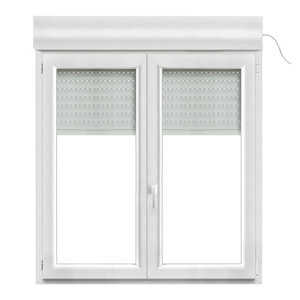 Fenêtre PVC blanc oscillo-battante 2 vantaux + volet roulant h.135 x l.120 cm