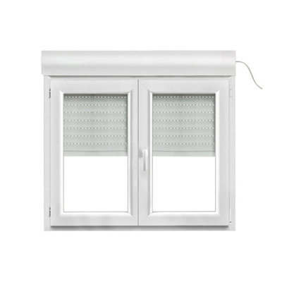 Fenêtre PVC 2 vantaux oscillo battant + volet roulant électrique GoodHome .120 x h.95 cm - vue 2