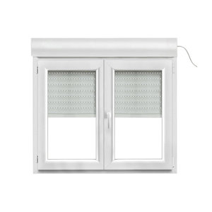 Fenêtre PVC blanc oscillo-battante 2 vantaux + volet roulant h.95 x l.120 cm