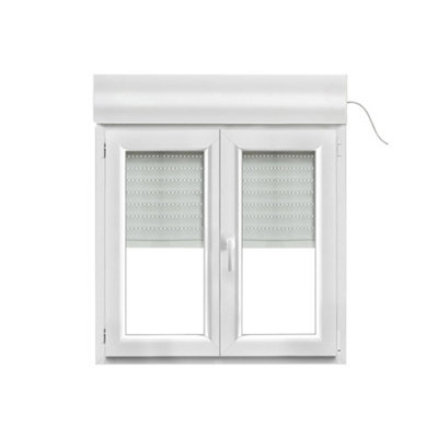 Fenêtre PVC 2 vantaux oscillo battant + volet roulant électrique GoodHome .100 x h.95 cm - vue 2