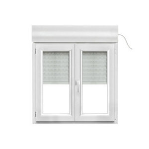 Fenêtre PVC blanc oscillo-battante 2 vantaux + volet roulant h.95 x l.100 cm