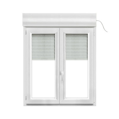 Fenêtre PVC 2 vantaux oscillo battant + volet roulant électrique GoodHome .100 x h.115 cm - vue 2