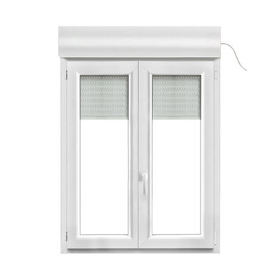 Fenêtre PVC 2 vantaux oscillo battant + volet roulant électrique GoodHome .100 x h.125 cm - vue 2