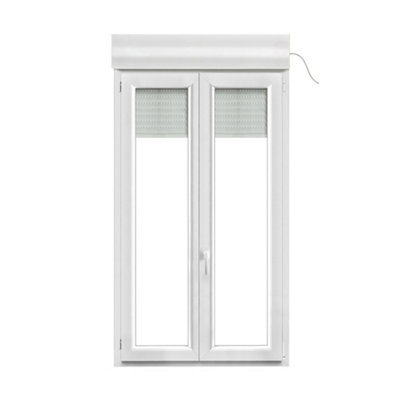Fenêtre PVC 2 vantaux oscillo battant + volet roulant électrique GoodHome .100 x h.165 cm - vue 2