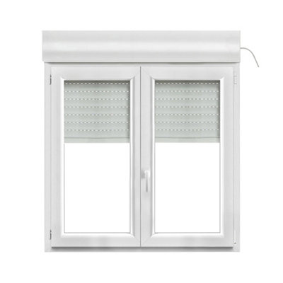 Fenêtre PVC 2 vantaux oscillo battant + volet roulant électrique GoodHome .120 x h.105 cm - vue 2