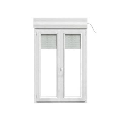 Fenêtre PVC 2 vantaux oscillo battant + volet roulant électrique GoodHome 100 x h.155 cm - vue 2