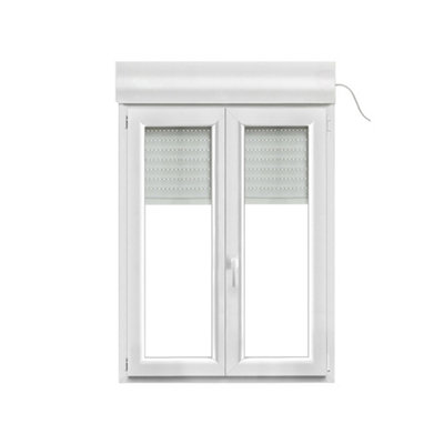 Fenêtre PVC 2 vantaux oscillo battant + volet roulant électrique GoodHome 100 x h.145 cm - vue 2