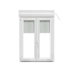 Fenêtre PVC blanc oscillo-battante 2 vantaux + volet roulant h.145 x l.100 cm