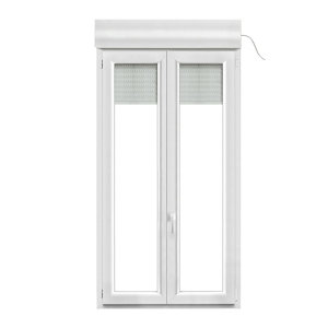Fenêtre PVC blanc oscillo-battante 2 vantaux + volet roulant h.175 x l.100 cm