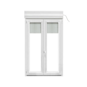 Fenêtre PVC blanc oscillo-battante 2 vantaux + volet roulant h.165 x l.90 cm