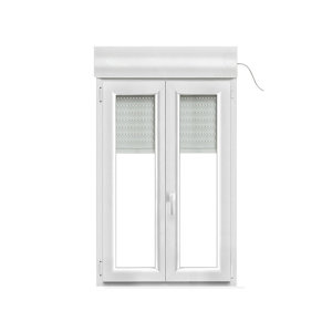 Fenêtre PVC blanc oscillo-battante 2 vantaux + volet roulant h.145 x l.90 cm