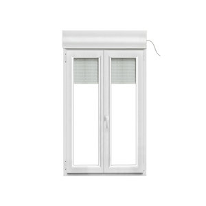 Fenêtre PVC blanc oscillo-battante 2 vantaux + volet roulant h.155 x l.90 cm
