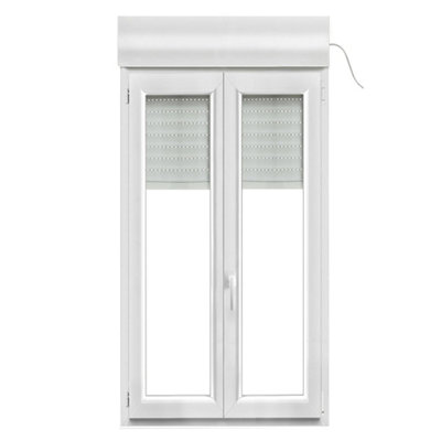 Fenêtre PVC 2 vantaux oscillo battant + volet roulant électrique GoodHome .80 x h.135 cm - vue 2