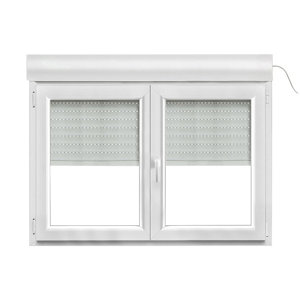  Fenêtre PVC blanc oscillo-battante 2 vantaux + volet roulant h.96 x l.140 cm