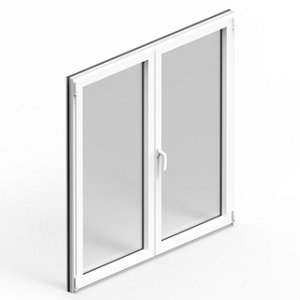 Fenêtre aluminium blanc oscillo-battante 2 vantaux h.115 x l.140 cm