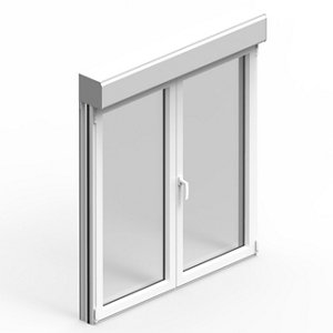Fenêtre aluminium blanc oscillo-battante 2 vantaux + volet roulant h.75 x l.120 cm