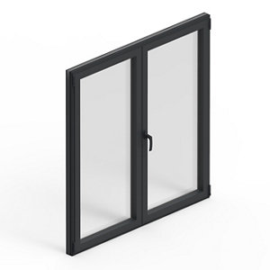 Fenêtre aluminium gris oscillo-battante 2 vantaux h.135 x l.140 cm