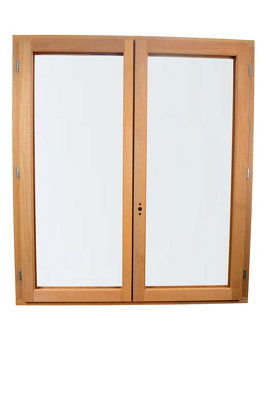 Fenêtre 2 vantaux tirant droit double vitrage GoodHome en bois .105 x H.77 8 cm - vue 2